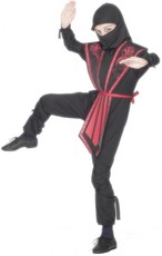 Detský kostým ninja (s červeným zdobením)