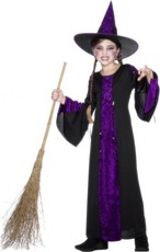 Dievčenský kostým čarodejnice (čierno-fialový)