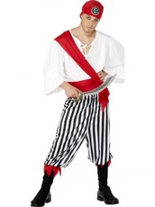 Pánsky kostým pirát bielo-červený