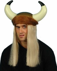 Prilba Viking + dlhé blond vlasy