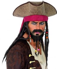 Klobúk pirátsky s vlasmi a šatkou (Jack Sparrow)