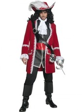 Pánsky kostým pirátsky kapitán (bordó)