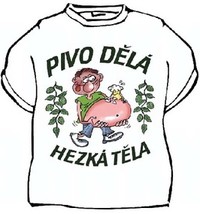 Tričko Pivo robí pekné telá (zeleno-biele)