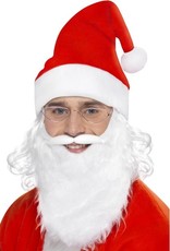 Pánska sada Santa, mikuláš (čiapka s vlasmi, fúzy a okuliare)