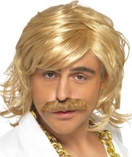 Pánska parochňa Game Show blond s fúzmi