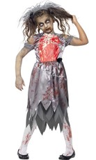 Dievčenský kostým na Halloween zombie nevesta