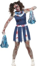 Dievčenský halloweensky kostým zombie roztlieskavačky
