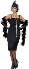 Dámsky kostým Flapper - dlhé šaty čierne