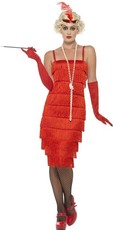 Dámsky kostým Flapper - dlhé šaty červené