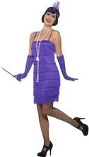 Dámsky kostým Flapper - dlhé šaty fialové