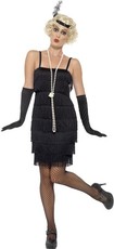 Dámsky kostým Flapper - krátke šaty čierne