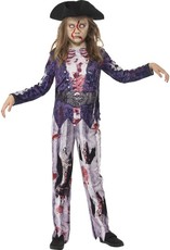 Dievčenský halloweensky kostým zombie pirátka