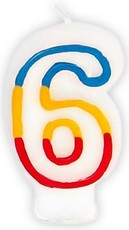 Farebná sviečka v tvare číslice 6