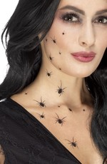 Čierne tetovanie pavúky 16ks