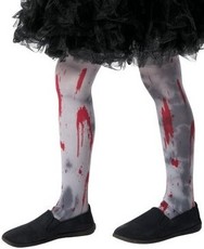 Zakrvavené dievčenské zombie pančucháče s krvou