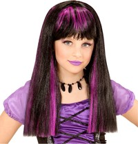 Dievčenská parochňa čarodejnica s fialovými prúžkami