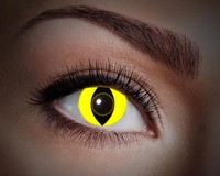 Certifikované mesačné farebné kontaktné šošovky nedioptrické UV Flash Yellow Cat 84089041.M78