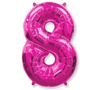 Fóliový balónik číslica 8 ružový 85cm