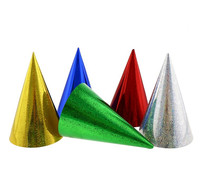 Papierové holografické čiapočky/klobúčiky na oslavu 6 ks
