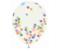 Priehľadné balóniky s farebnými konfetami - 4ks