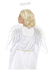 Sada Nevinný anjel (krídla s glitrami, svätožiara)