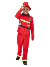 Detský kostým hasiča, červený