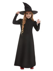 Dievčenský kostým zlej čarodejnice, čierny