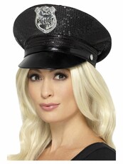 Dámska policajná čiapka s flitrami