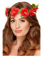 Havajská kvetinová koruna, červená