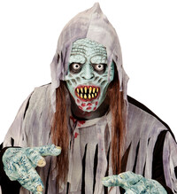 Polhlavová maska infikovaný zombie s vlasmi