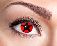 Certifikované trojmesačné farebné kontaktné šošovky nedioptrické červené s pentagramom 84109541.m64