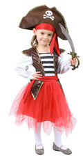Detský kostým pirátka so sukňou