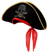 Pirátsky klobúk placatý s lebkou so skríženými hnátmi