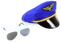 Súprava pilotnej čiapky s okuliarmi pre dospelých