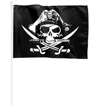 Vlajka pirátska s tyčou 43 x 30cm