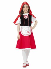 Dievčenský kostým červená čiapočka so sukňou