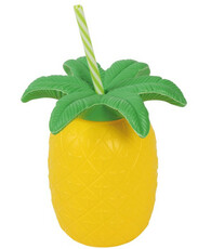 Havajský pohár na pitie v tvare ananásu so slamkou