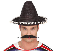 Mexické čierne sombrero (33 cm)