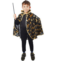 Detský čierny plášť čarodejnice/čarodejníka na Halloween