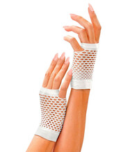 Dámske biele neónové sieťované rukavice