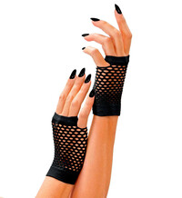Dámske čierne neónové sieťované rukavice