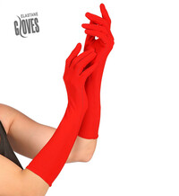 Dlhé červené elastické rukavice (40 cm)