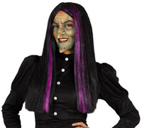 Čarodejnícka parochňa čierna a fialová