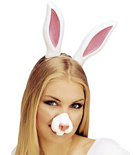 Čelenka biele králičie uši