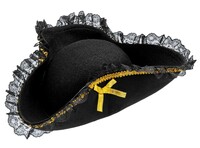 Dámsky klobúk "triton" s volánmi a zlatou stuhou