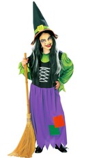 Dievčenský kostým čarodejnice, farebný
