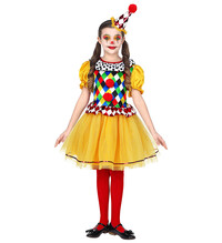 Dievčenský kostým klauna s klobúkom