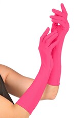 Dlhé ružové elastické rukavice (40 cm)