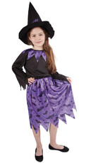 Detský kostým čarodejnice/Halloween s netopiermi a klobúkom (M) e-balenie