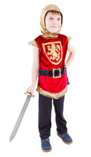 Detský kostým rytiera s erbom červený